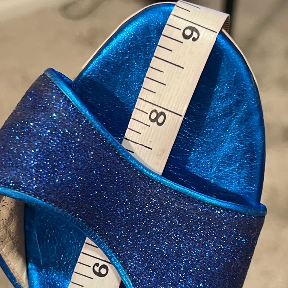 Comme IL Faut Royal Blue Glitter Tango Heels with Ankle Strap - Picture 10 of 10